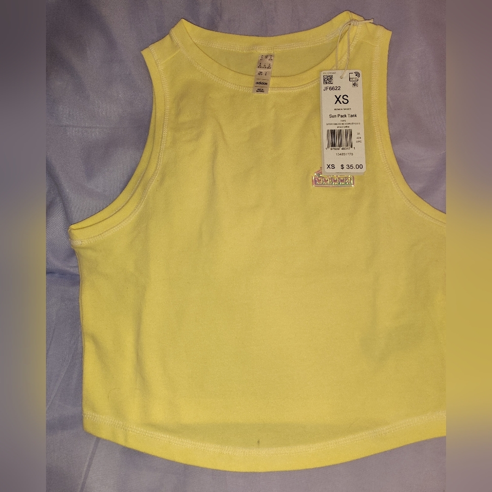 Yellow Adidas tank top